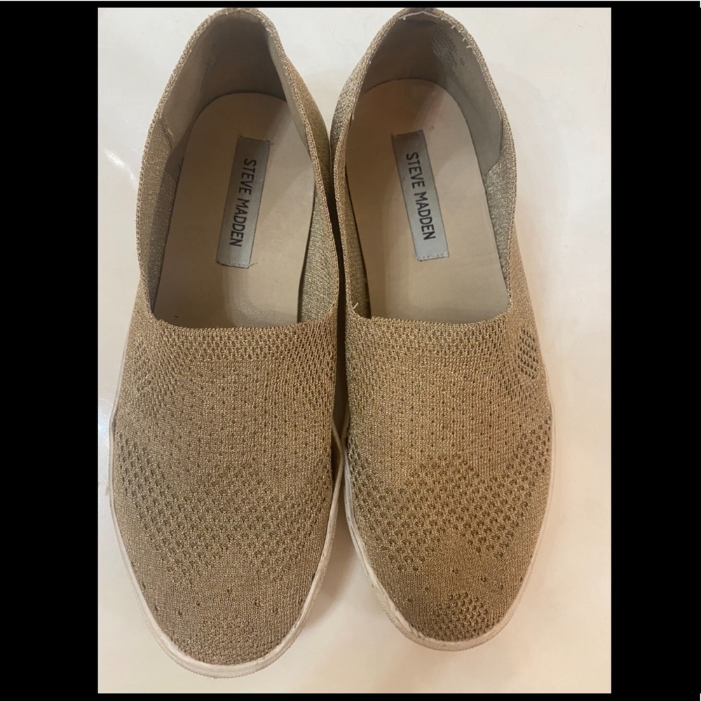 Gold Steven Madden slip on sneaker
